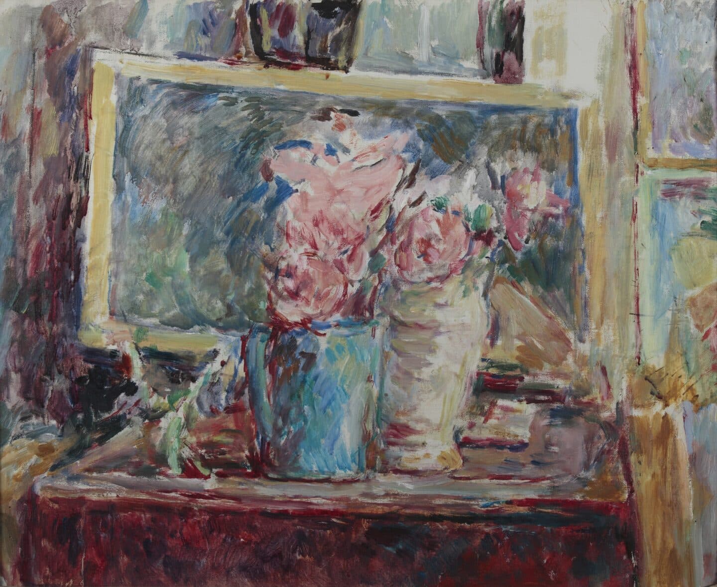 painting detail of a painting of flowers